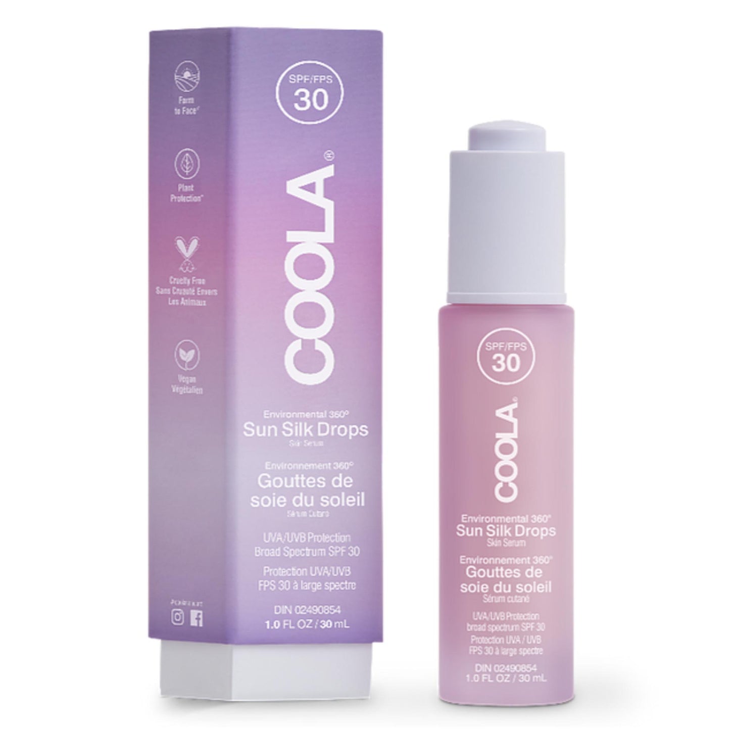 COOLA - Gouttes de Soie du Soleil 360° Environnement Sérum Cutané SPF 30 - Protéger - Josée Dubé Spa Urbain - Boutique en ligne - Rosemont - Montréal