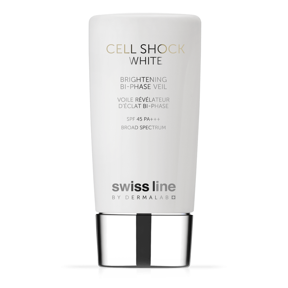 SWISS LINE Cell Shock White Voile Révélateur d'Éclat Bi-Phase SPF 45 - Traiter et corriger - Protéger - Josée Dubé Spa Urbain - boutique en ligne - Montréal