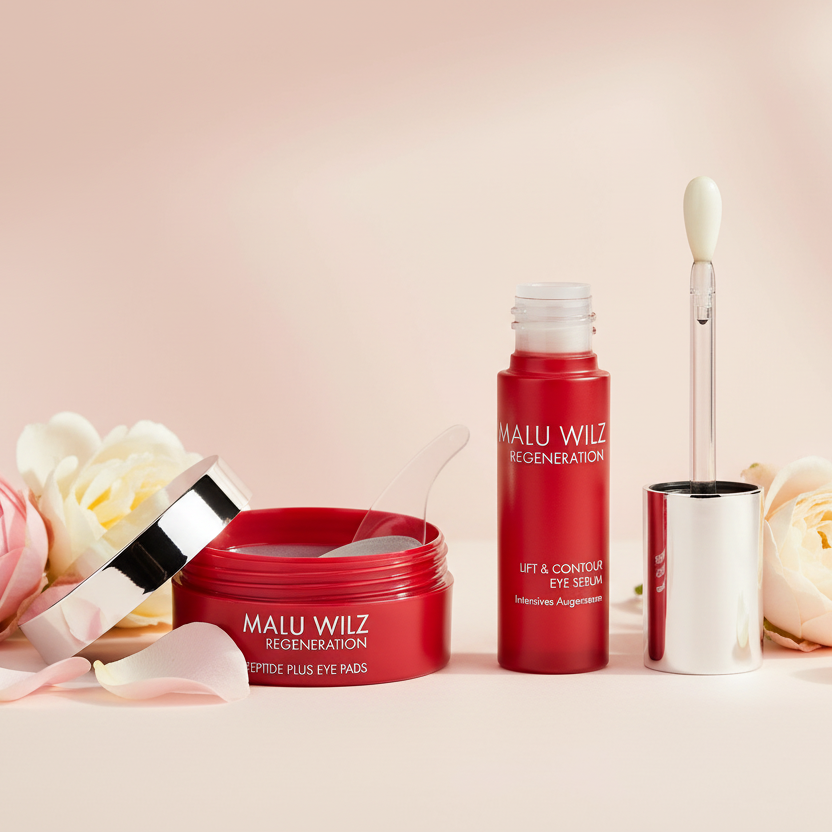 Visuel Duo Malu Wilz - Patchs Yeux & Sérum Contour avec fleurs
